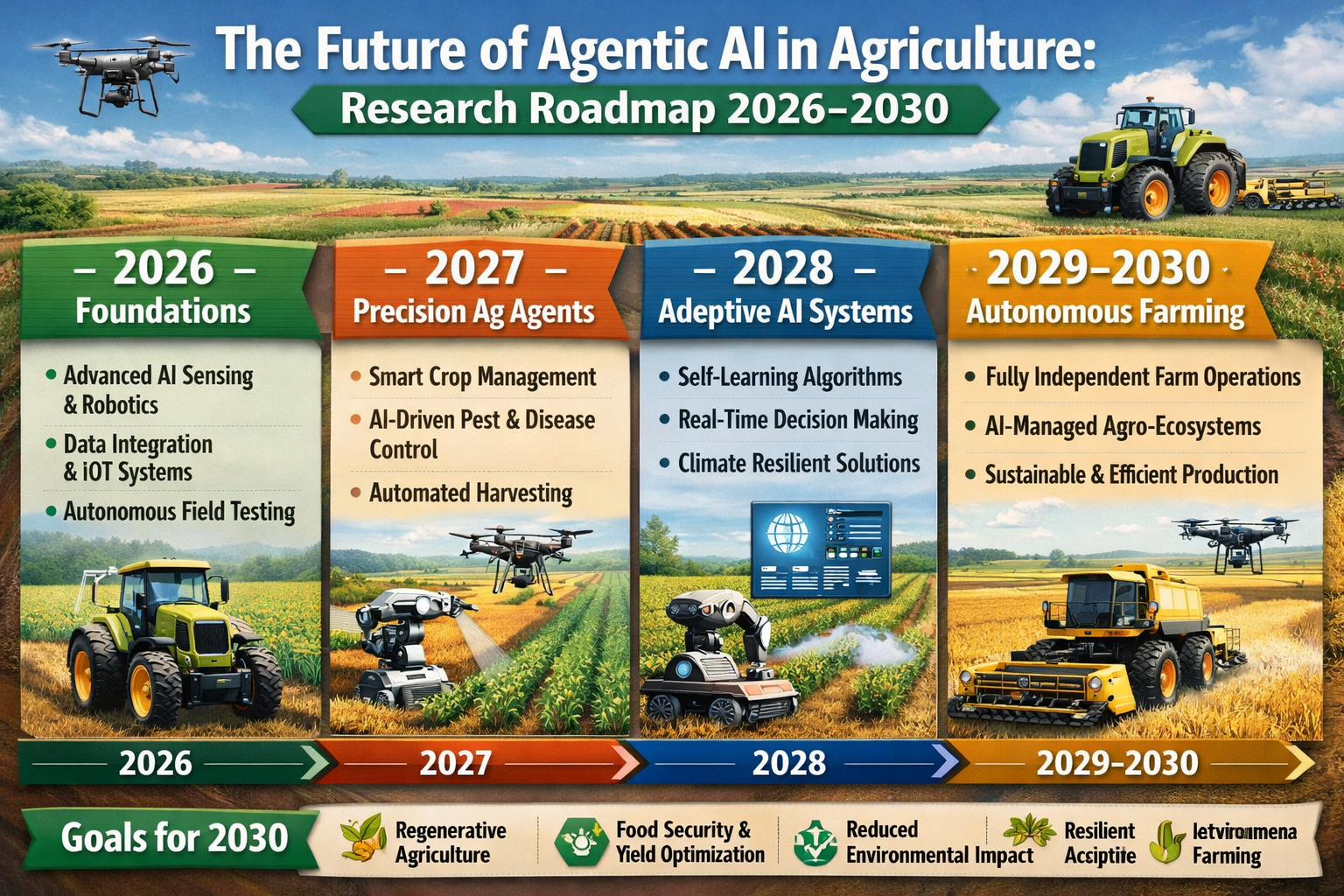 The Future of Agentic AI in Agriculture: Research Roadmap 2026-2030